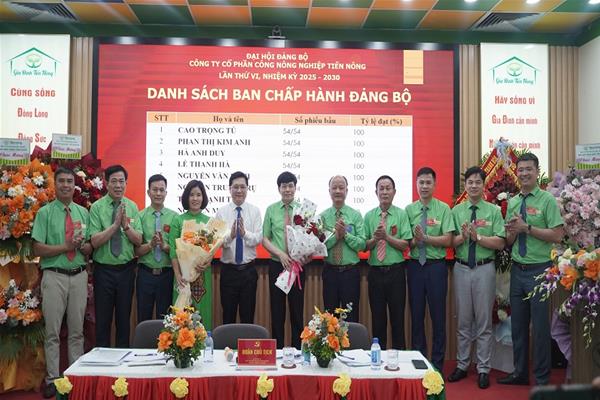 ĐẢNG BỘ CÔNG TY CỔ PHẦN CÔNG NÔNG NGHIỆP TIẾN NÔNG TỔ CHỨC ĐẠI HỘI LẦN THỨ VI, NHIỆM KỲ 2025 – 2030